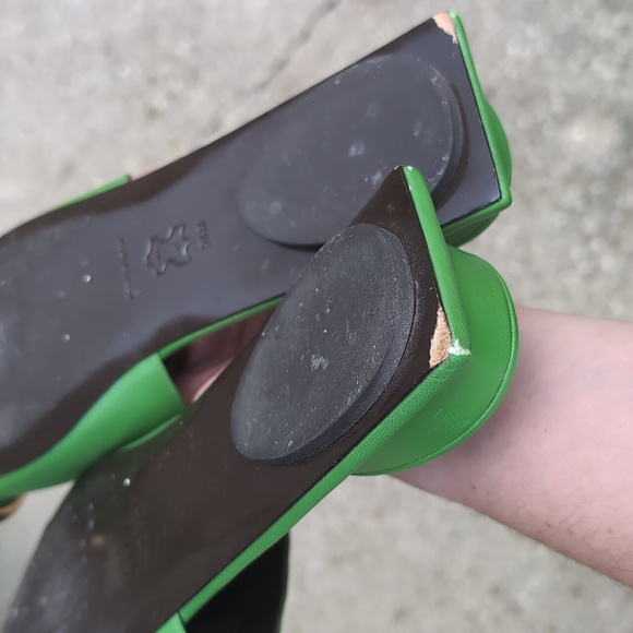 Tory Burch Pierced Mules Green Size 9.5 - Picture 6 of 8